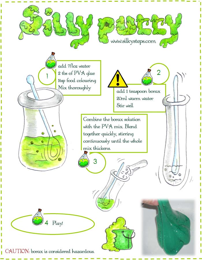 Silly putty slime recipe - uses borax